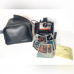 1970s Polaroid Super Shooter Plus Instant Land Camera w/ Case & Paperwork